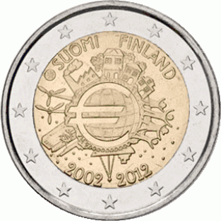 2 EURO 2012	10 jaar Euro	UNC Finland